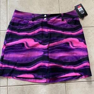 pink purple and black golf skirt